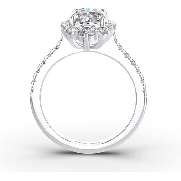 18k Certified 4 cttw Marquis Vintage Diamond Moissanite Ring - Picture 5 of 11